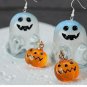 Halloween Ghost Pumpkin Corn Earrings Glow