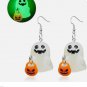 Halloween Ghost Pumpkin Corn Earrings Glow
