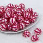 20mm PEARL Peppermint Candy Print Chunky Acrylic Bubblegum Beads 5 Count