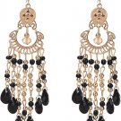 (Black) Boho Beaded Tassels Ethnic Hook Dangle Earring Eardrop