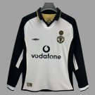01 02 Manchester United Away Long Sleeve Retro Soccer Jersey