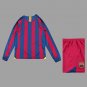 05 06 Barcelona Home Kids Long Sleeve Retro Soccer Jersey Size 16-28