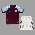 25 26 Aston Villa Home Kids Soccer Jersey Size 16-28