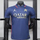 26 27 PSG Jordan Collaborative Version Navy Blue Player Version Soccer Jersey