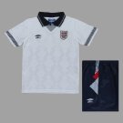 1990 England Home Kids Retro Soccer Jersey Size 16-28