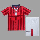1998 England Away Kids Retro Soccer Jersey Size 16-28