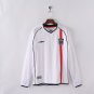 2002 England Home Long Sleeve Retro Soccer Jersey