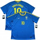 2010 11 Brazil Away Jersey #10 Ronaldinho Nike World Cup Brasil Soccer Kit