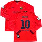 2014 15 Barcelona Away Jersey #10 Messi Nike Long Sleeve Treble Season kit