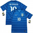 2014 15 Brazil Away Jersey #10 Neymar JR Nike Soccer World Cup Blue Kit