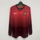 2014 Portugal Home Long Sleeve Retro Soccer Jersey