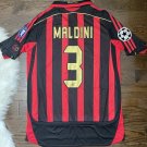 AC Milan 2006 07 Retro MALDINI # 3 Soccer Home Jersey Men Vintage