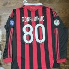 AC Milan 2009 10 Retro RONALDINHO # 80 Soccer Home Jersey - Men