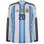 Adidas Argentina Home Long Sleeve Mac Allister 20 Jersey 2026-2027