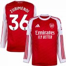 Adidas Arsenal Home Long Sleves Zubimendi 36 Jersey 2025-2026 (Premier League)