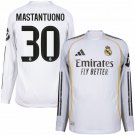 Adidas Real Madrid Home Long Sleeves Mastantuono 30 Jersey 2025-2026