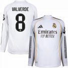 Adidas Real Madrid Home Long Sleeves Valverde 8 Jersey 2025-2026