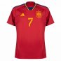 Adidas Spain Home Morata 7 Jersey 2022-2023