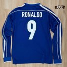 Brazil 1998 Away Blue Long Sleeve Retro Soccer Jersey Ronaldo R9