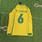Brazil 1998 Roberto Carlos #6 R6 Home Long Sleeve Retro Jersey