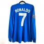 Cristiano Ronaldo Man United 2008 09 Blue Long Sleeve Retro Soccer Jersey