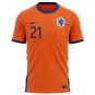 Jerdy Schouten 21 Netherlands National Team 2024 Home Kits AOP T-shirt - Orange