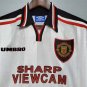 MANCHESTER UNITED 1997 -1999 WHITE AWAY RETRO FOOTBALL SHIRT