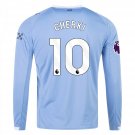 Men's  Puma Cherki 10 Manchester City Long Sleeve Home Jersey 25 26