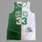 Men's 33# Larry Bird Retro Logo Stitching White Green Jersey Stitched