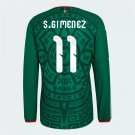 Men's adidas S. Gimenez Mexico Long Sleeve Home Jersey 2026