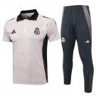 Real Madrid Polo Tracksuit 2024 2025 Grey Pink