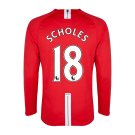 Retro Soccer Jersey SCHOLES #18 Manchester United Home Long Sleeve 2007 08