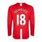 Retro Soccer Jersey SCHOLES #18 Manchester United Home Long Sleeve 2007 08