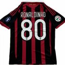 Ronaldinho 80 Jersey AC Milan  2008 2009 Retro Football Soccer Jersey