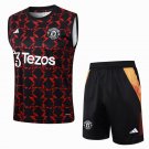 Tank Top Short Manchester United 2024 2025 Black Red