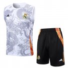 Tank Top Shorts Real Madrid 2024 2025 White Dragon Gray