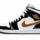 Air Jordan 1 Mid SE "Black Gold Patent Leather"