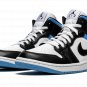 AIR JORDAN 1 MID WMNS "Black / White / University Blue"