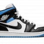 AIR JORDAN 1 MID WMNS "Black / White / University Blue"