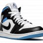 AIR JORDAN 1 MID WMNS "Black / White / University Blue"