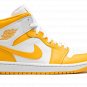 JORDAN 1 MID WMNS "White / University Gold"