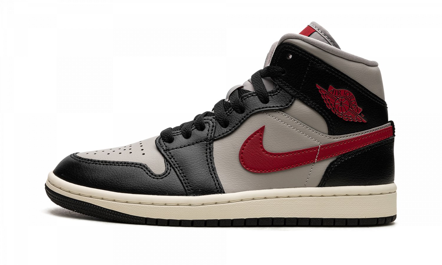 AIR JORDAN 1 MID WMNS "Black / Gym Red / College Grey"
