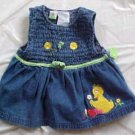 Sesame Street Big Bird Girl Toddler 4T Denim Jumper Dress