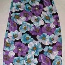 Hillard and Hanson Long Polyester Floral Skirt - Size Mediuem (Blue/Purple)