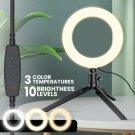 16cm LED Ring Light with Tripod Stand USB Dimmable for Makeup Live Streaming