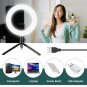 16cm LED Ring Light with Tripod Stand USB Dimmable for Makeup Live Streaming
