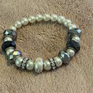 Pearl Stretch Bracelet With Some Crystal Beads