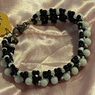 Black And White Seed Bead Bracelet With All Glass Beads