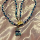 Blue White And Light Blue Charm Necklace