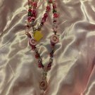 Long Pink Necklace With Simple Charm